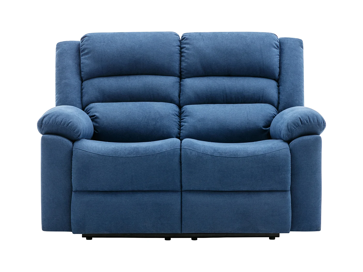 Canapé 2 places relax électrique en tissu bleu BUROLO