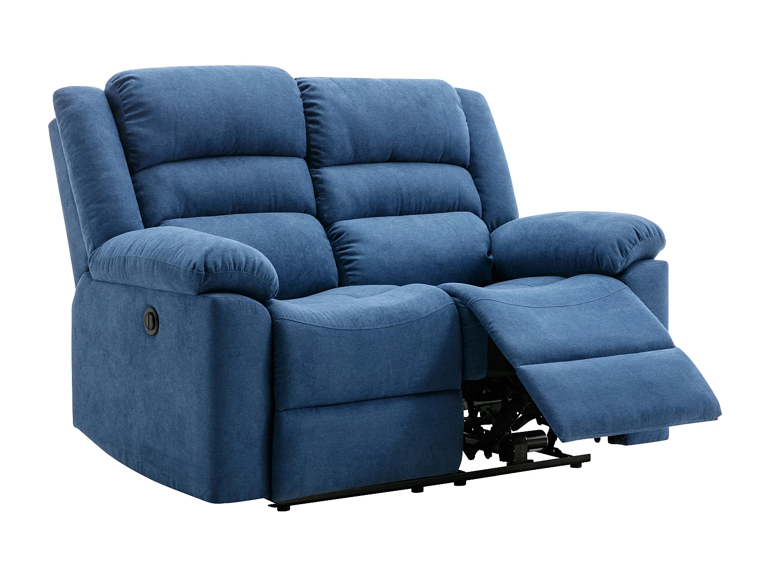 2-personers elektrisk recliner sofa i blåt stof BUROLO