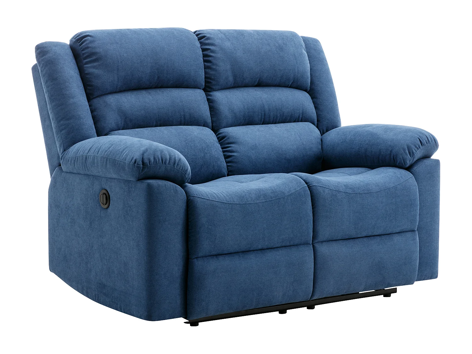 2-sits elektrisk reclinersoffa i blått tyg BUROLO