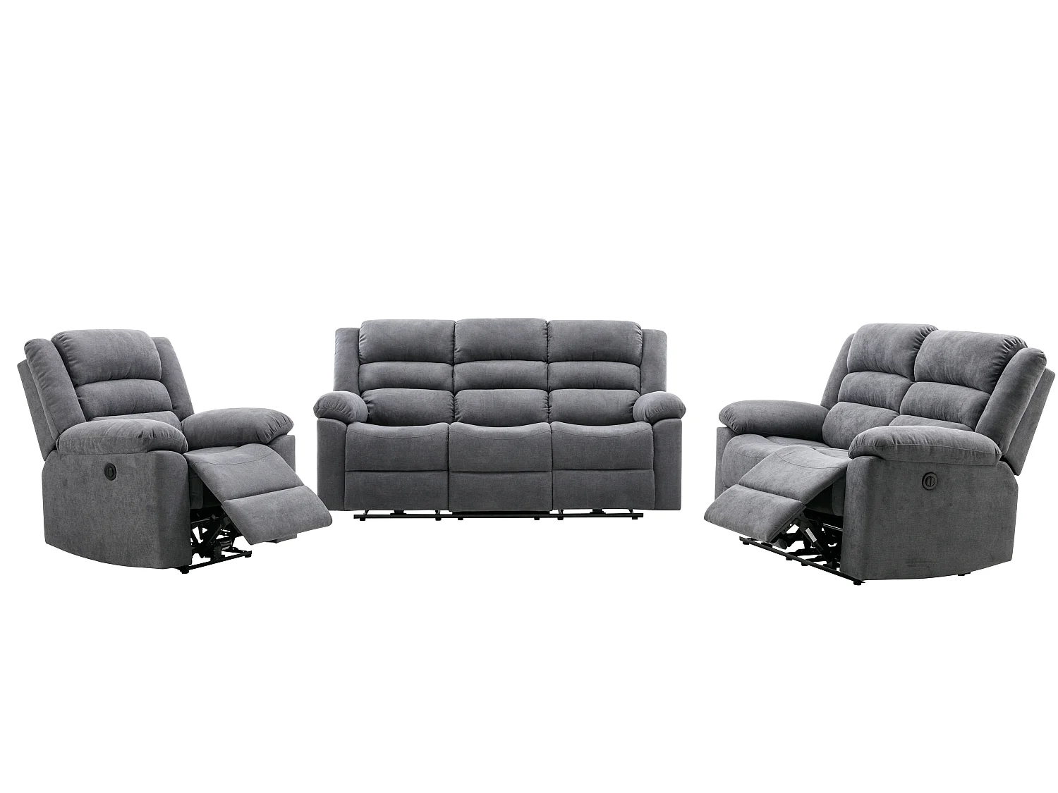 Fauteuil relax électrique en tissu gris BUROLO
