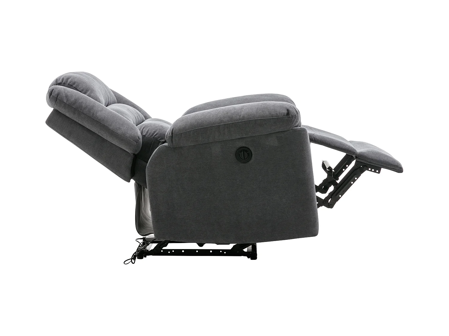 Elektrische relaxfauteuil van grijze stoffen bekleding BUROLO