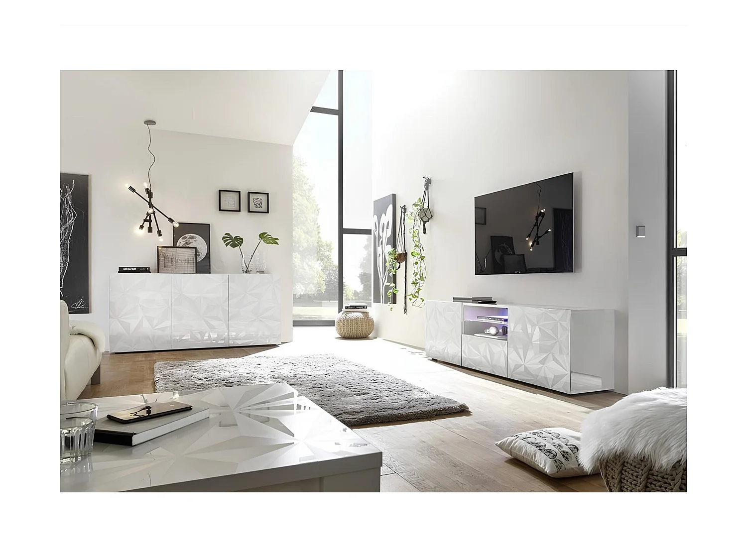 Salon complet Luther 3 éléments blanc