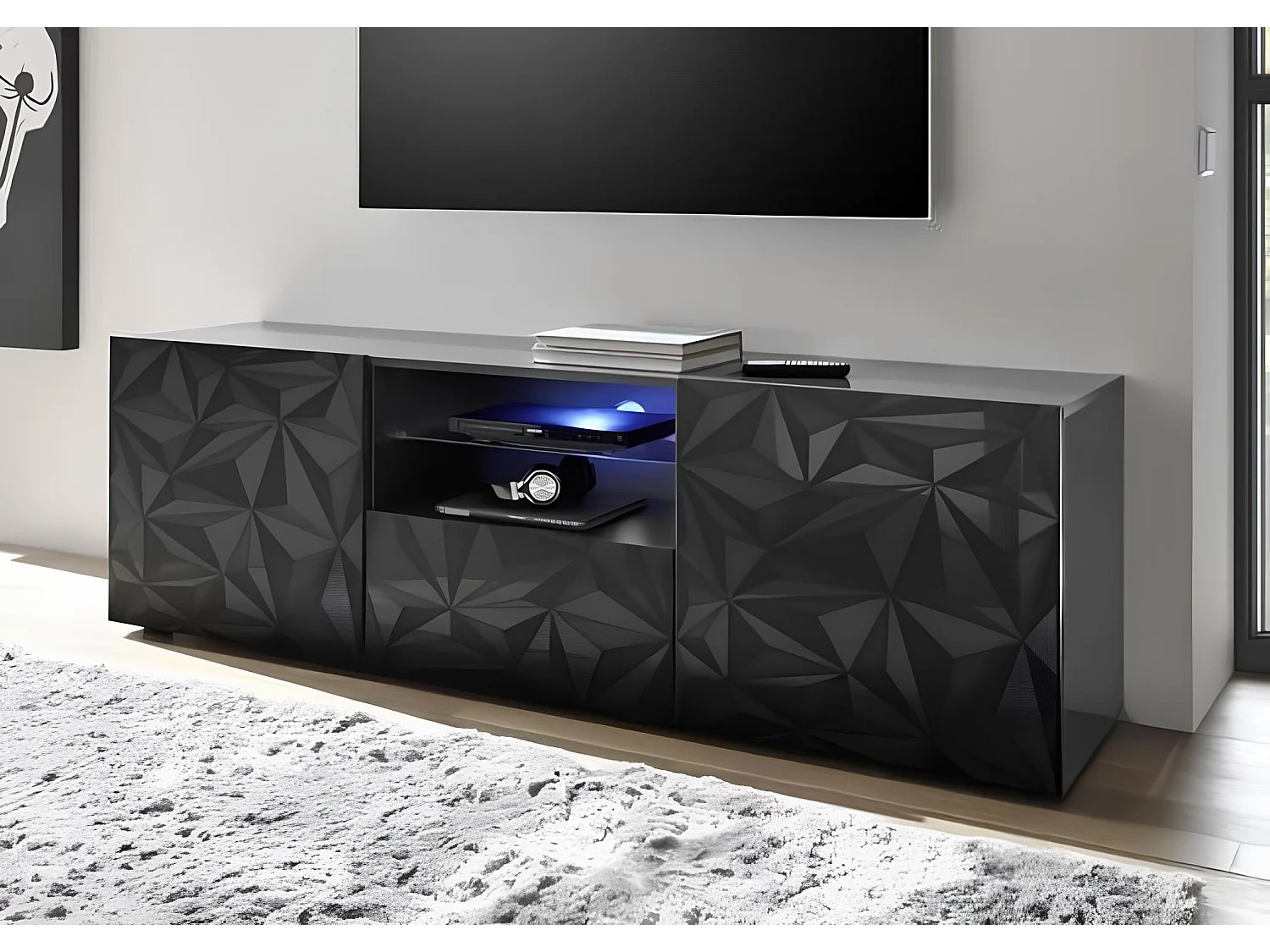 Salon complet Luther 3 éléments Anthracite