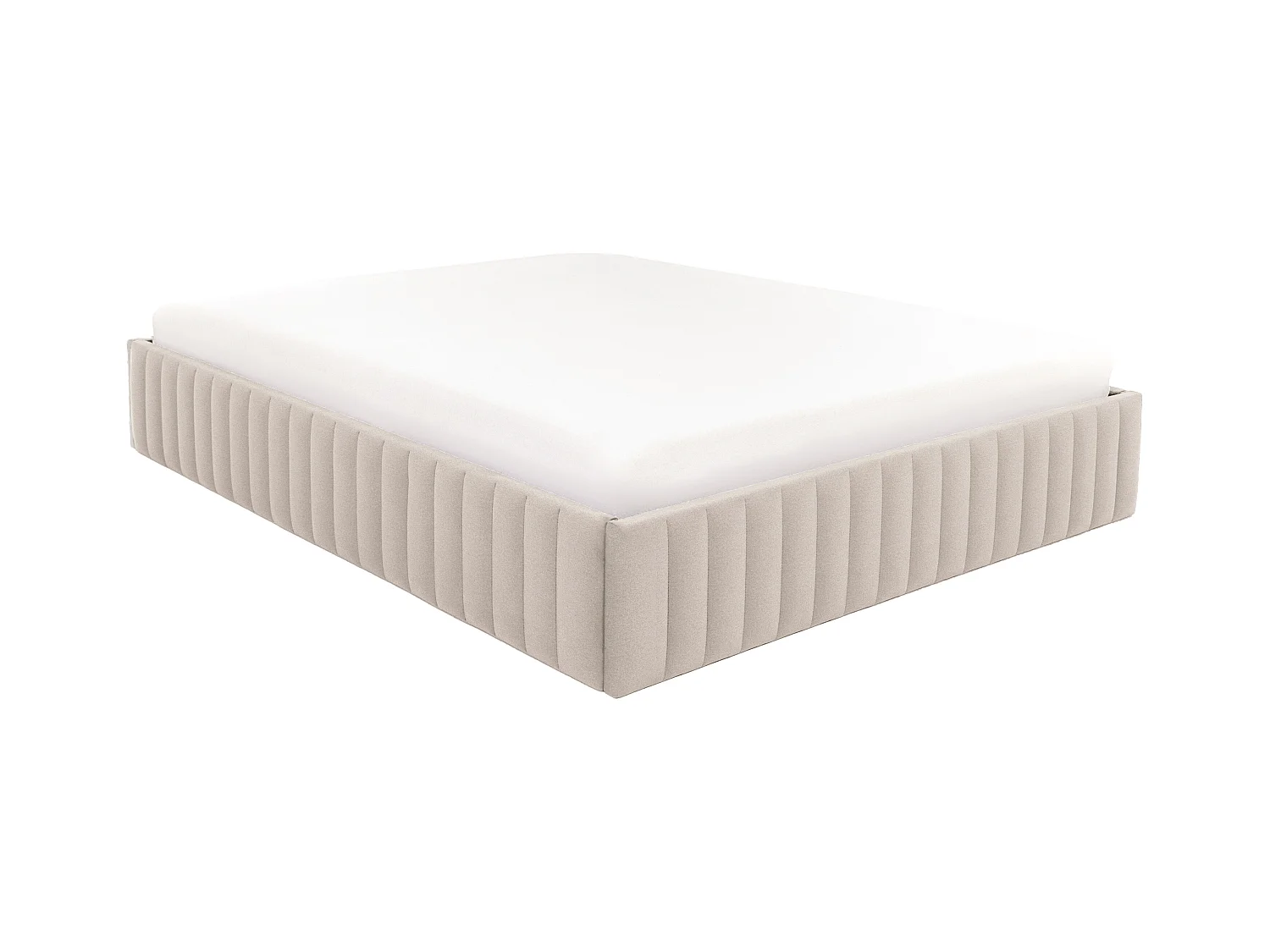 Sengekasse 140 x 190 cm i fløyel - Beige - SETHI fra YSMÉE