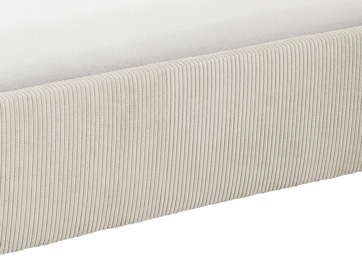 Sommier coffre 140 x 190 cm en velours côtelé - Crème - PONTOS de YSMÉE