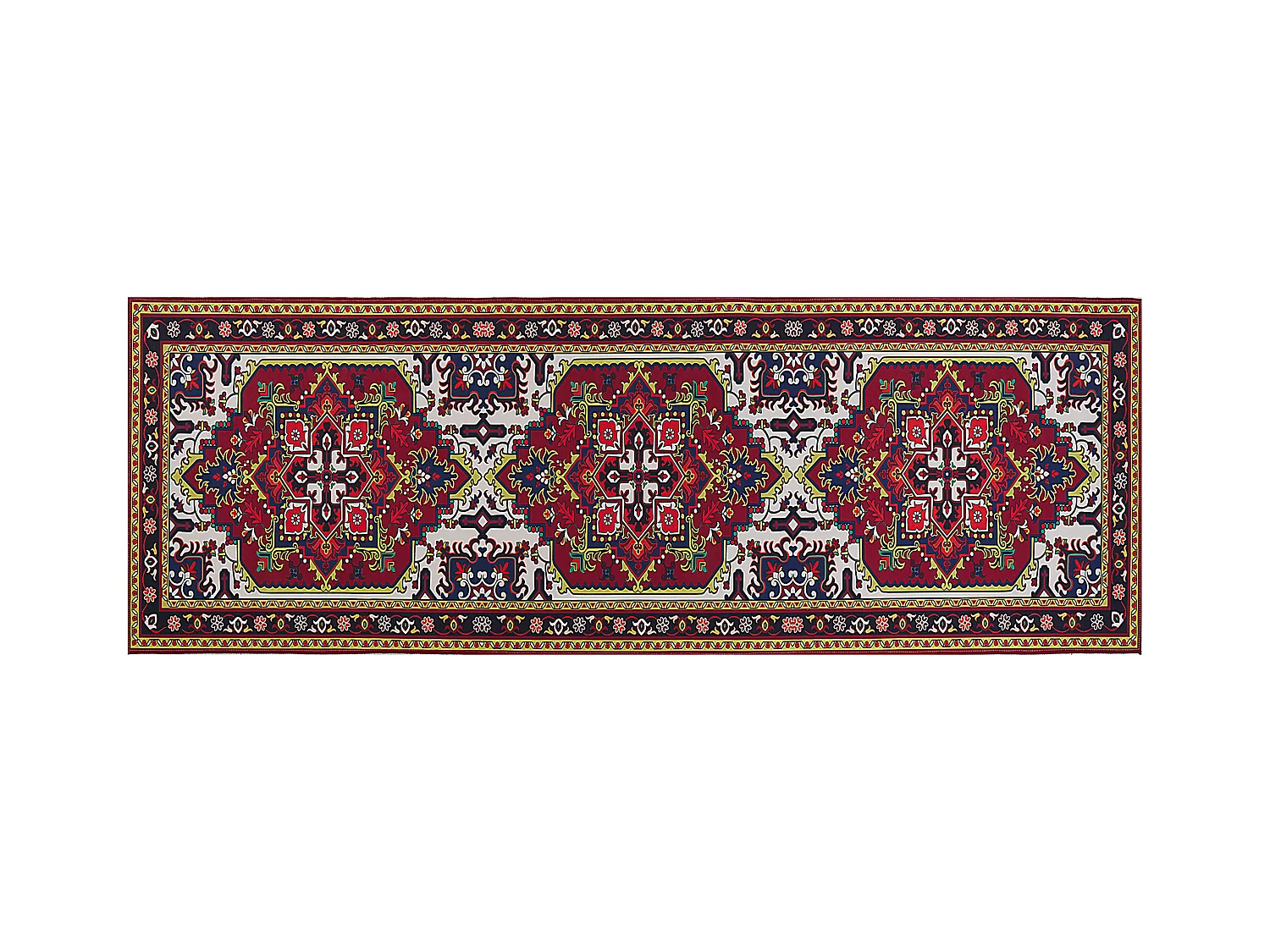 Teppich Läufer bunt rot orientalisches Muster rutschfest 70 x 200 cm Colachel