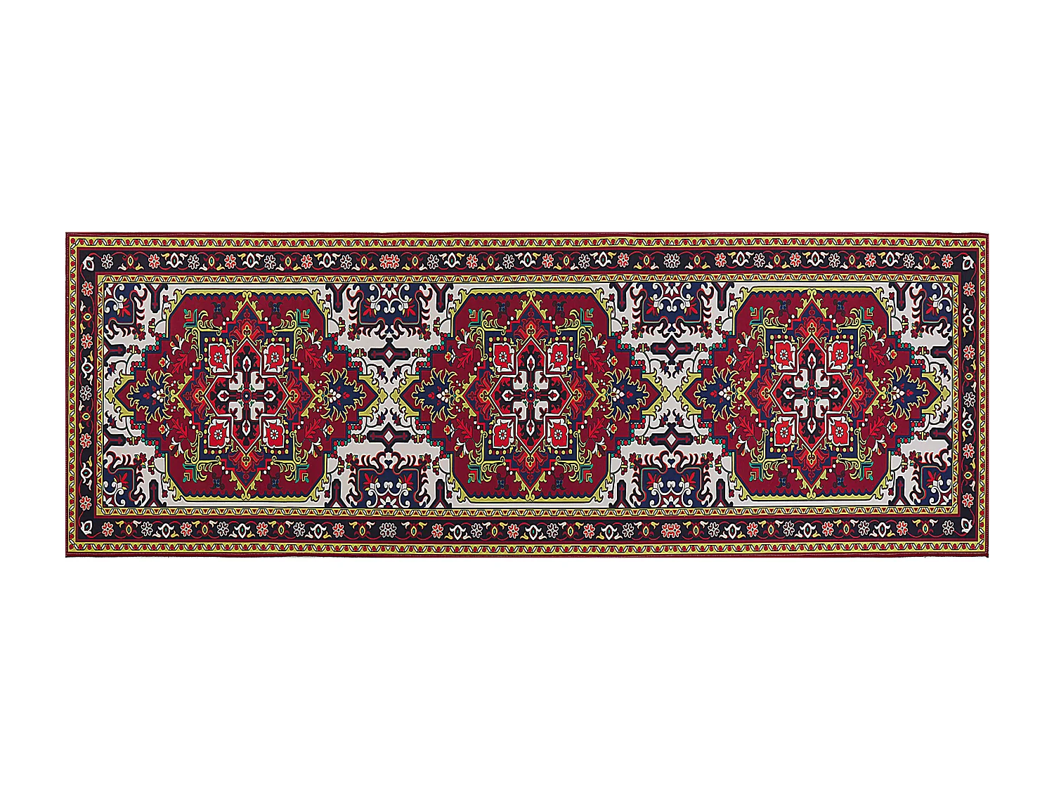 Teppich Läufer bunt rot orientalisches Muster rutschfest 70 x 200 cm Colachel