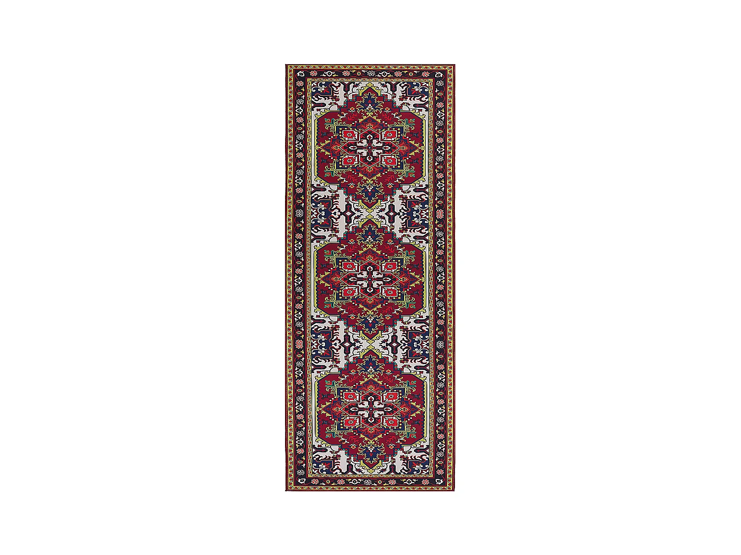 Teppich Läufer bunt rot orientalisches Muster rutschfest 80 x 200 cm Colachel