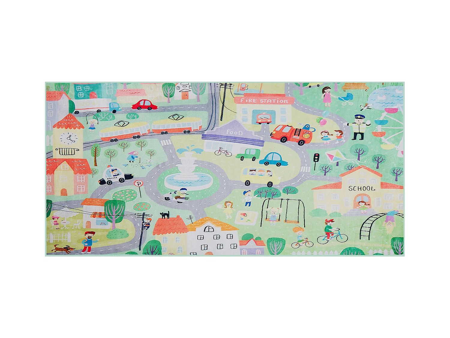Vloerkleed polyester groen 80 x 150 cm KEMER
