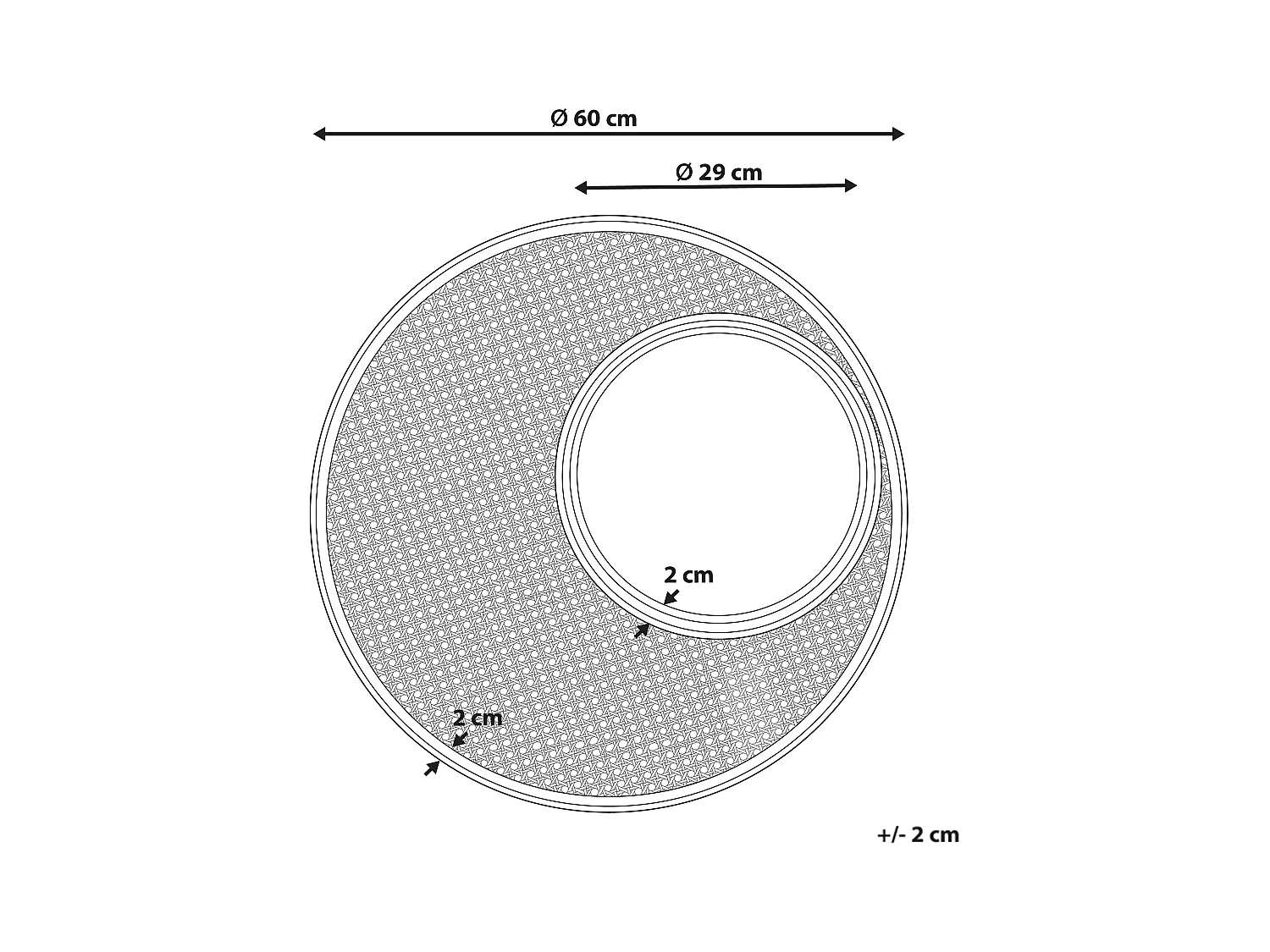 Moderner Wandspiegel Rattan natürlich ø 60 cm rund Palau