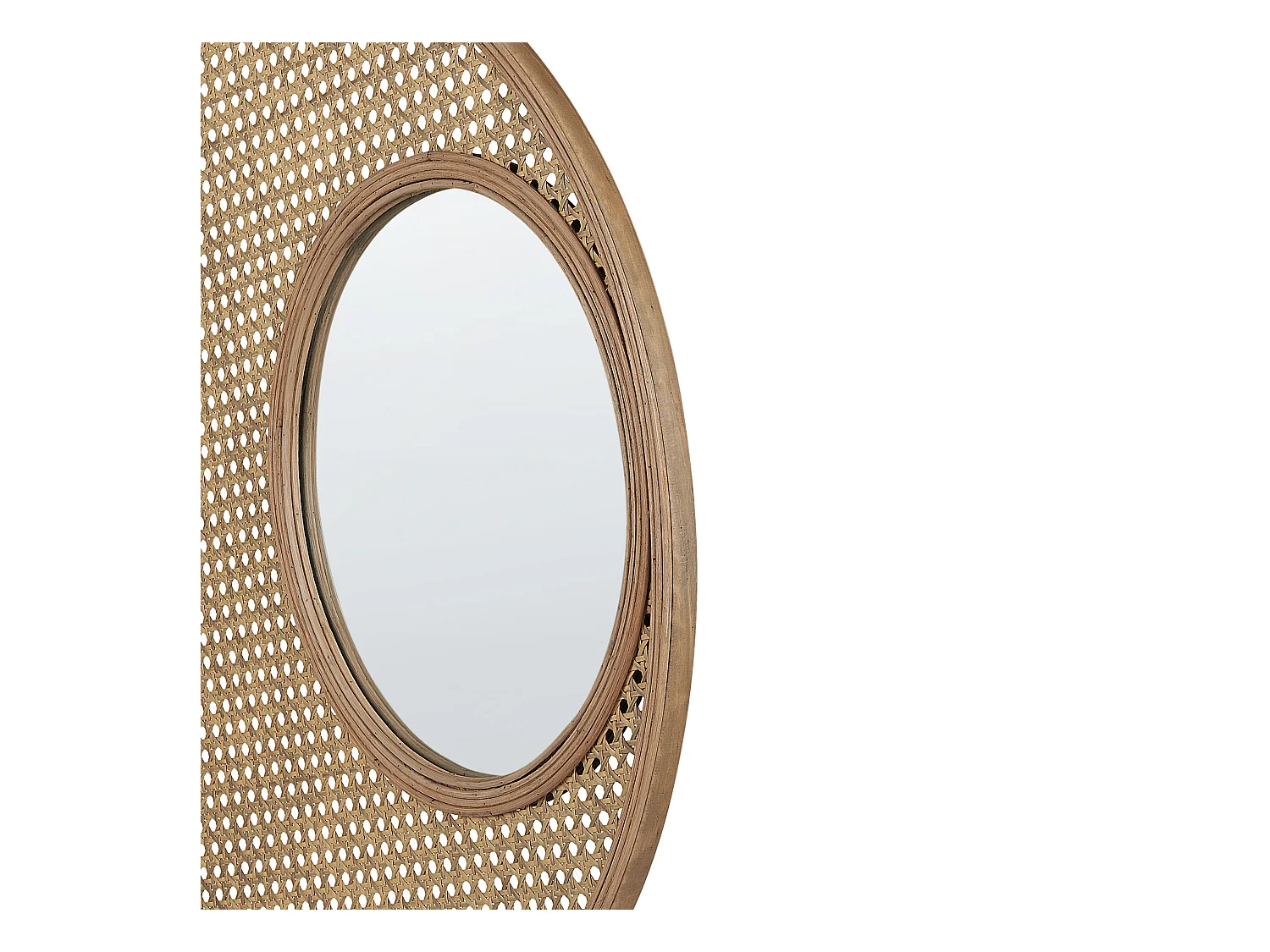 Wandspiegel PALAU 60 cm 60 cm Rotan Natuurlijk