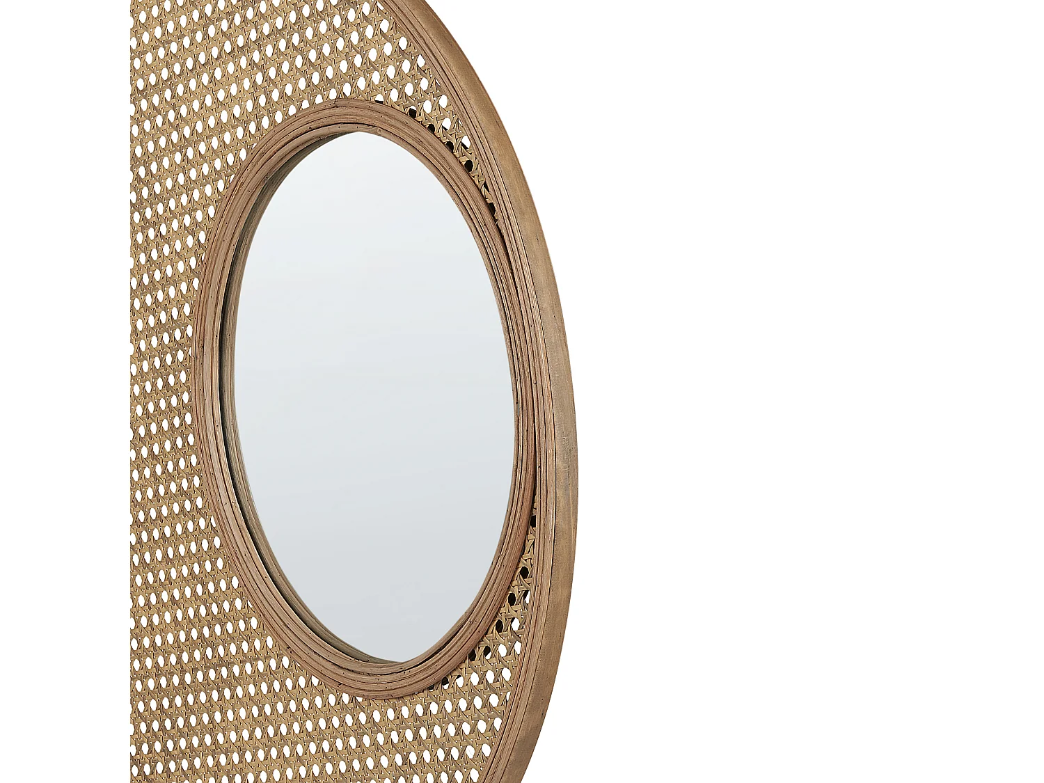 Wandspiegel PALAU 60 cm 60 cm Rotan Natuurlijk