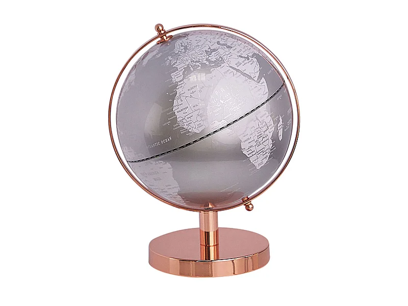 Mappamondo CABOT Argento 28 cm