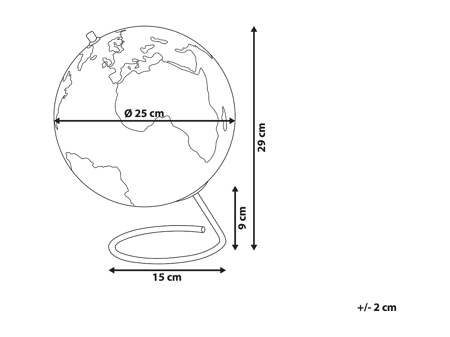 Wereldbol CARTIER Zwart 29 cm