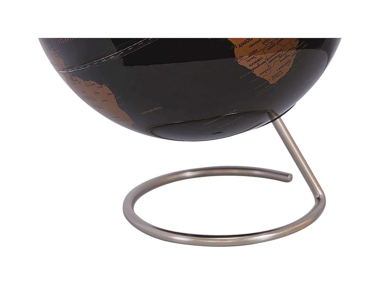 Globus in Schwarz/Kupfer mit Edelstahl-Standfuß und Magnet-Pins Modern