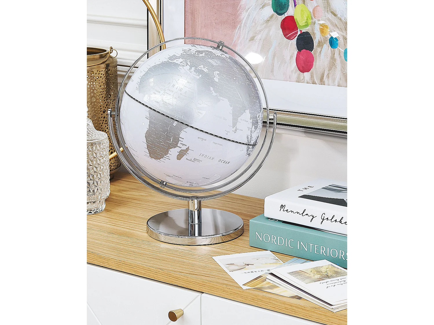 Globus DRAKE Srebrny 33 cm