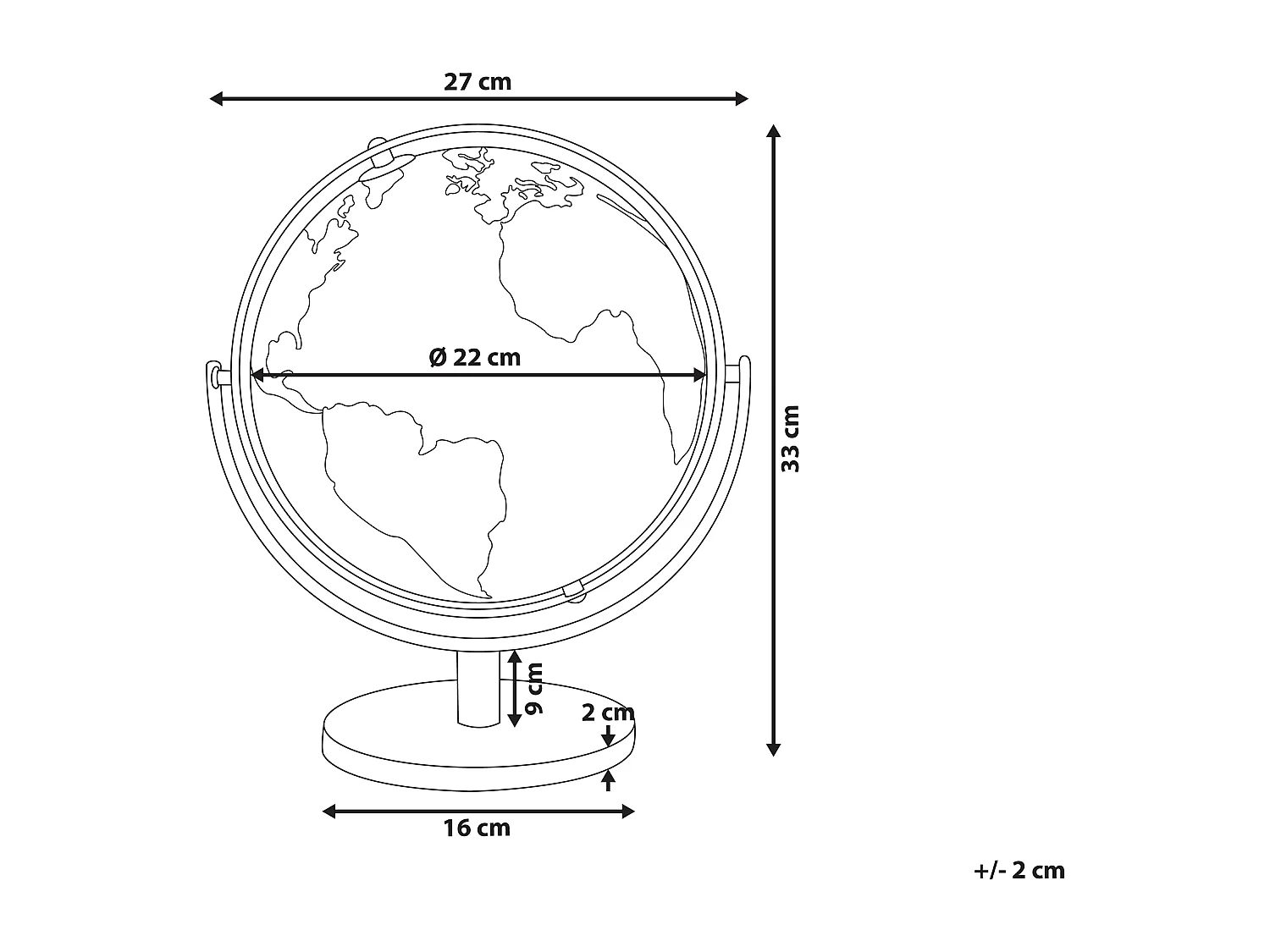 Globe DRAKE Argenté 33 cm