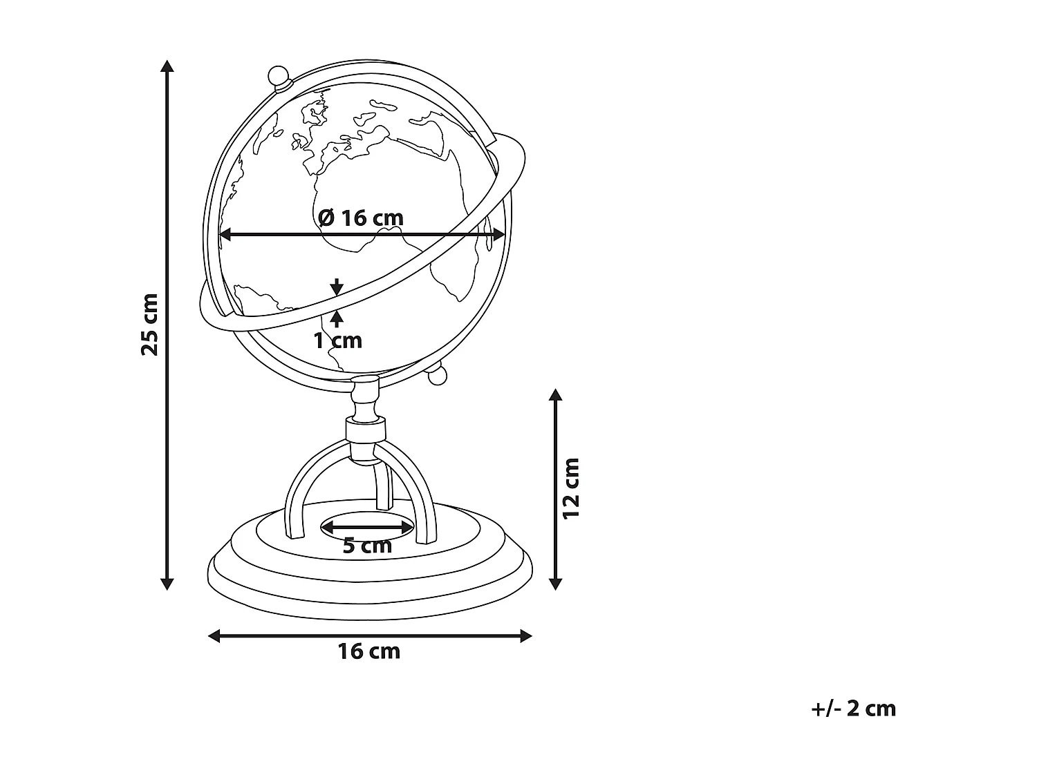 Wereldbol PIZARRO Beige 25 cm