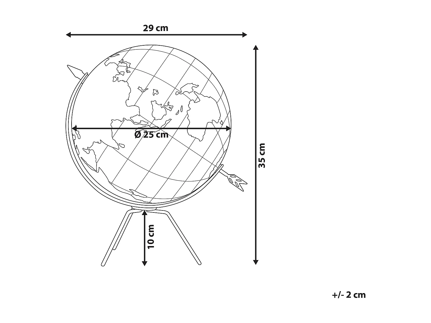 Wereldbol BATTUTA Bruin 35 cm