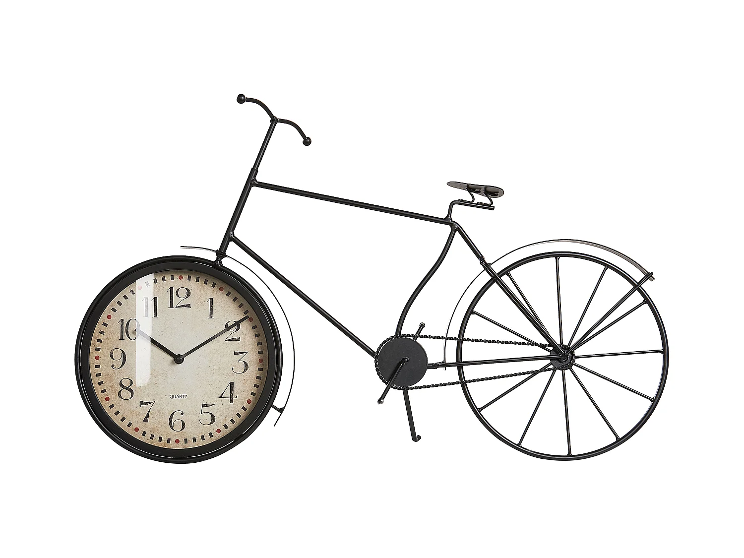 Tischuhr in Fahrradform schwarz 37 cm Vintage-Stil moderne Dekoration Lillo