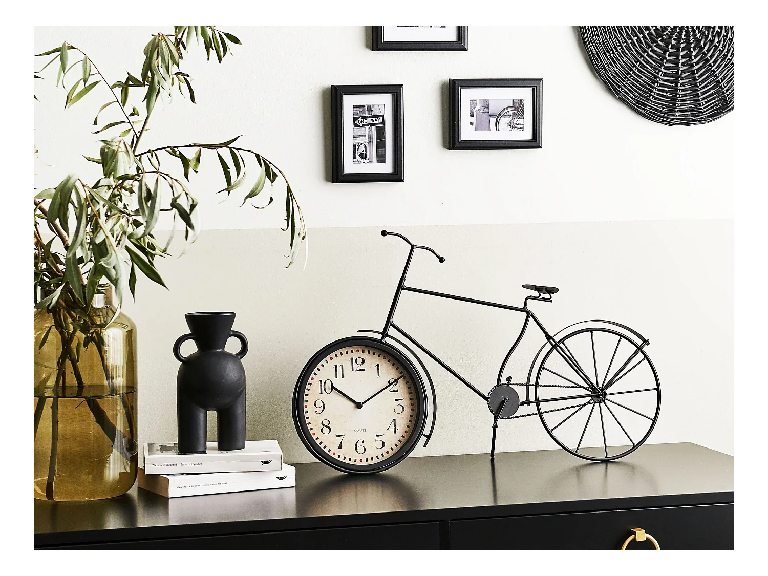 Relógio LILLO 59 cm Metal Preto