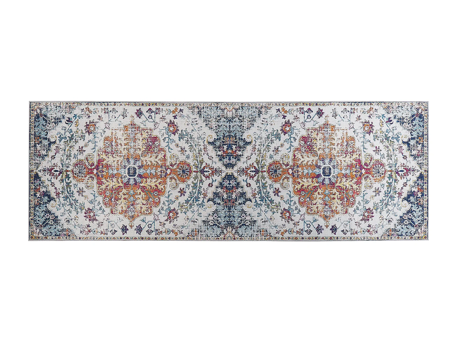 Teppich mehrfarbig orientalisches Muster 70 x 200 cm Kurzflor ENAYAM