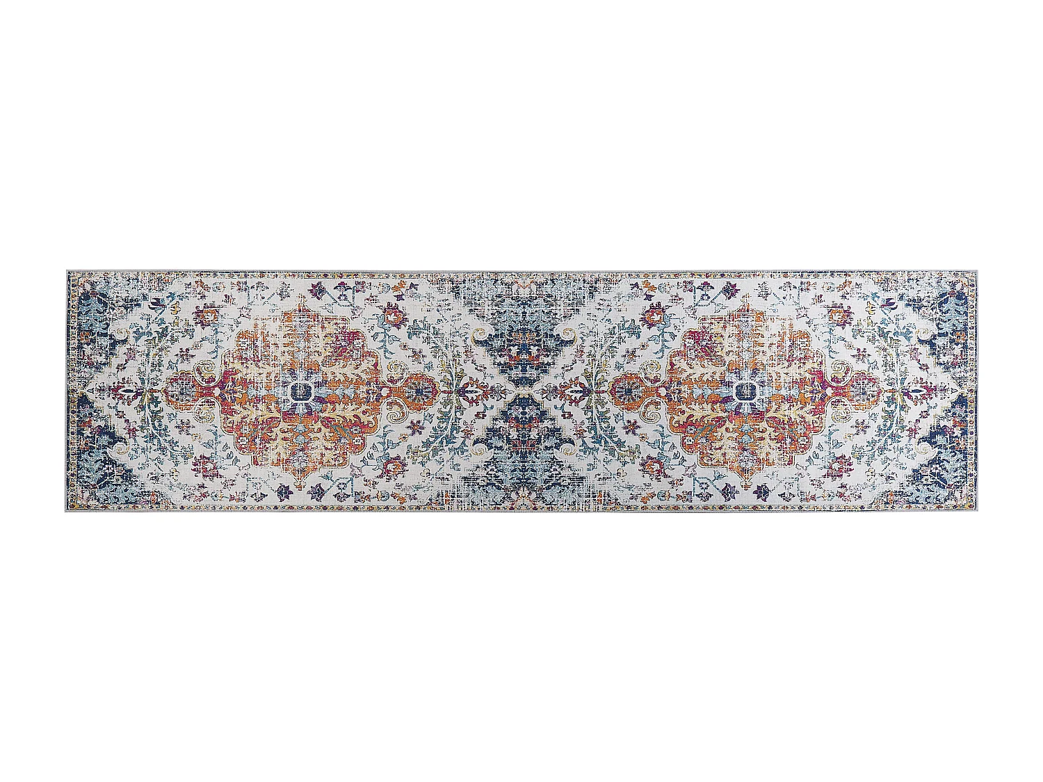 Teppich mehrfarbig orientalisches Muster 80 x 300 cm Kurzflor ENAYAM