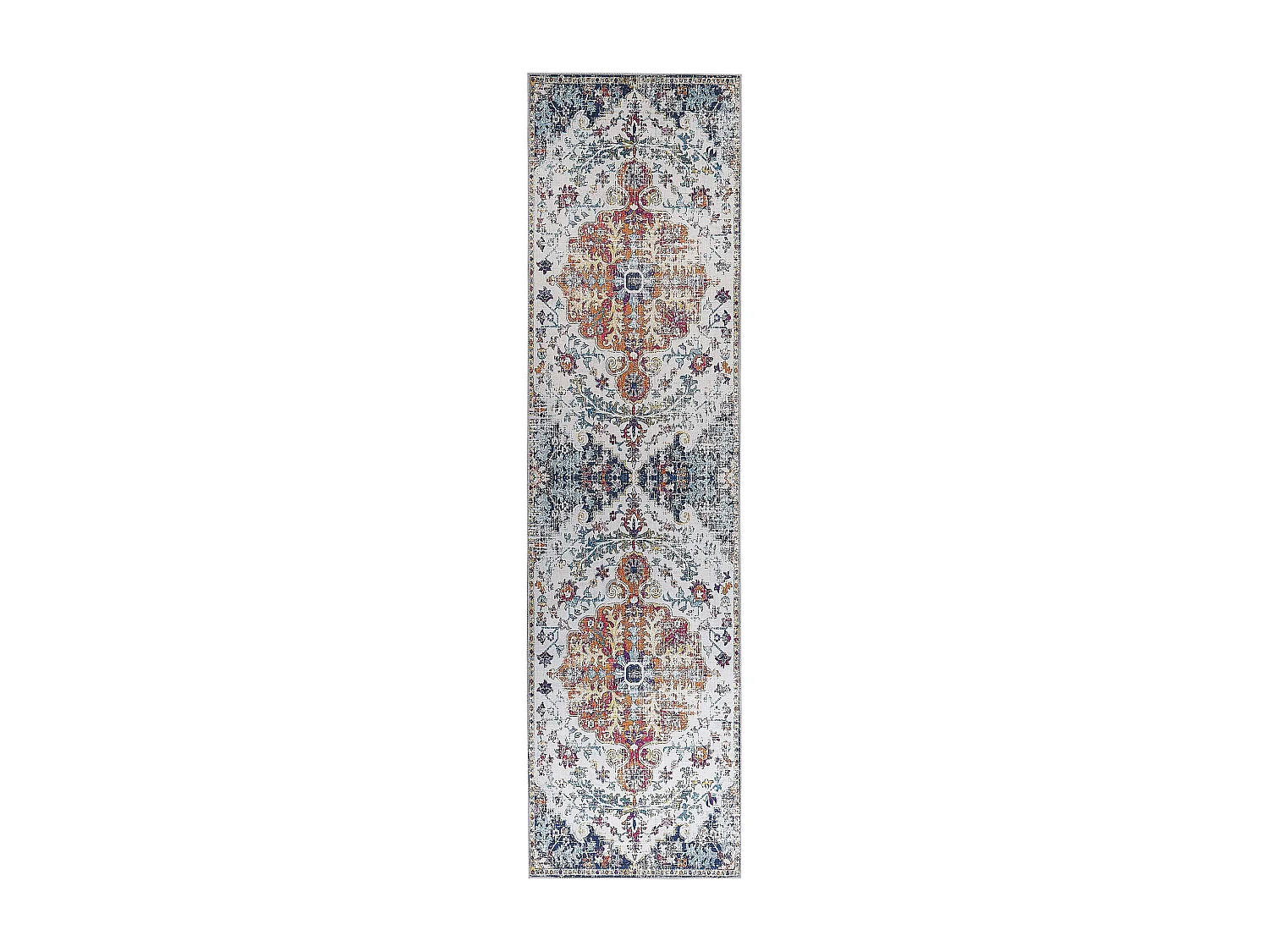 Teppich mehrfarbig orientalisches Muster 80 x 300 cm Kurzflor ENAYAM
