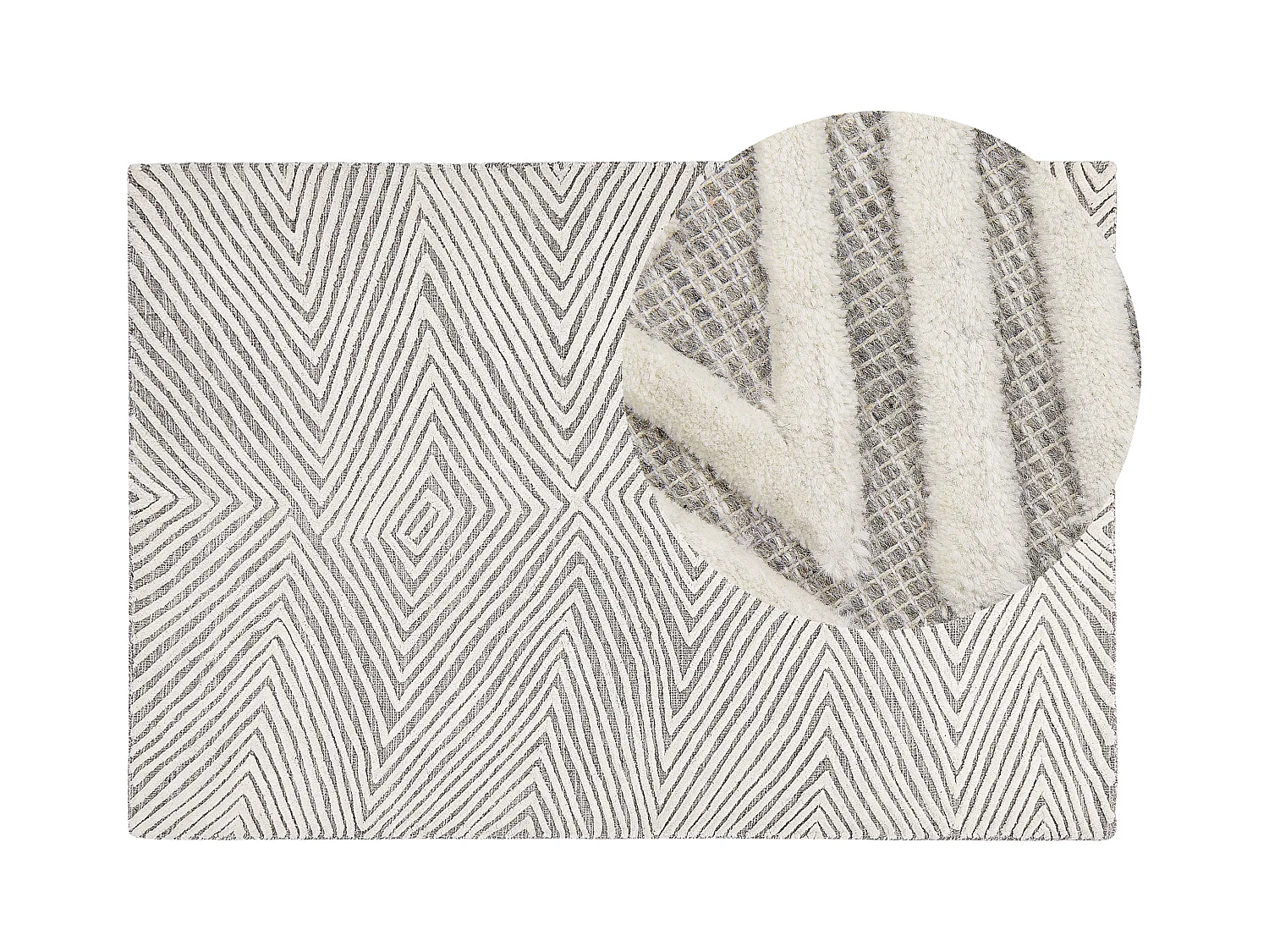 Vloerkleed wol wit/grijs 140 x 200 cm GOKSUN