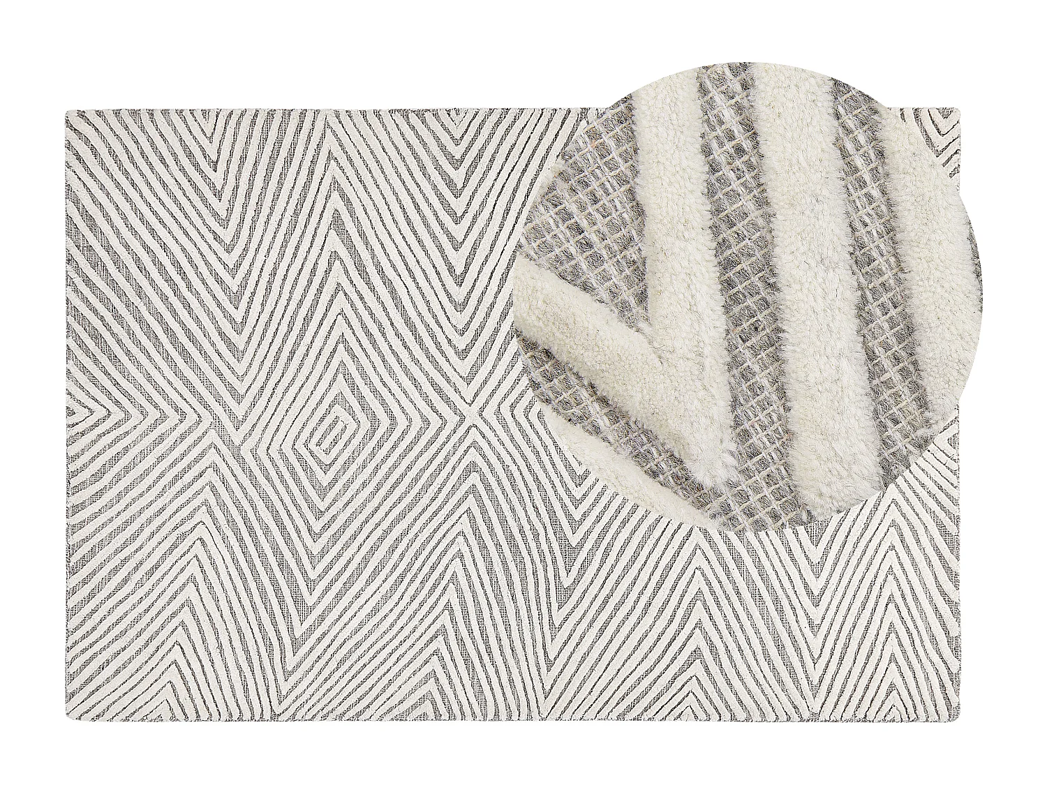 Vloerkleed wol wit/grijs 140 x 200 cm GOKSUN