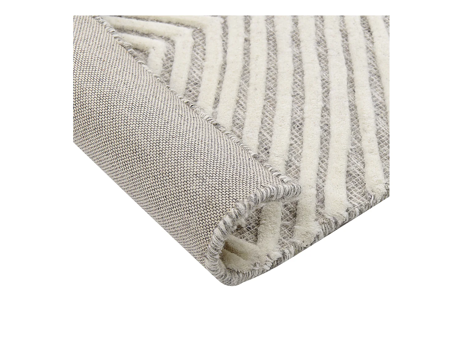 Dywan wełniany 80 x 150 cm biało-szary GOKSUN