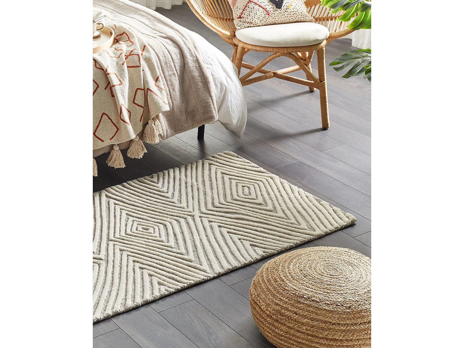 Tapis GOKSUN Gris 80 x 150 cm Laine