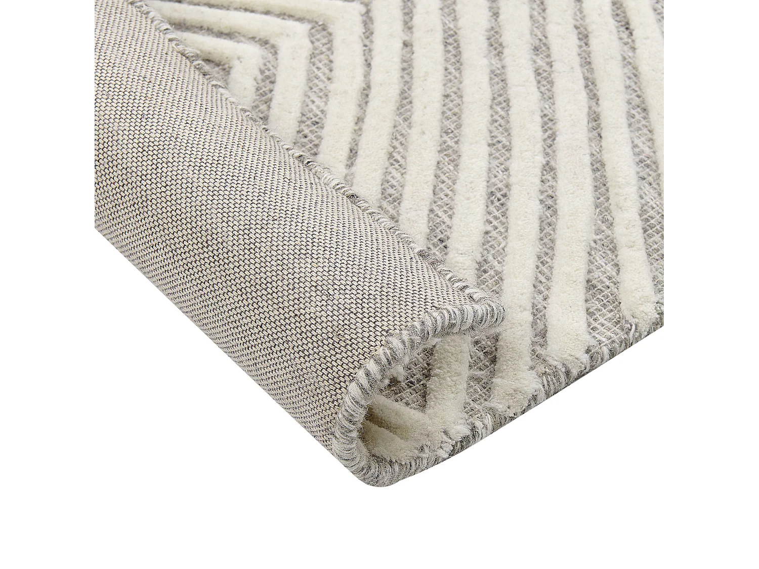 Tapete de lã cinzenta e branca 80 x 150 cm GOKSUN