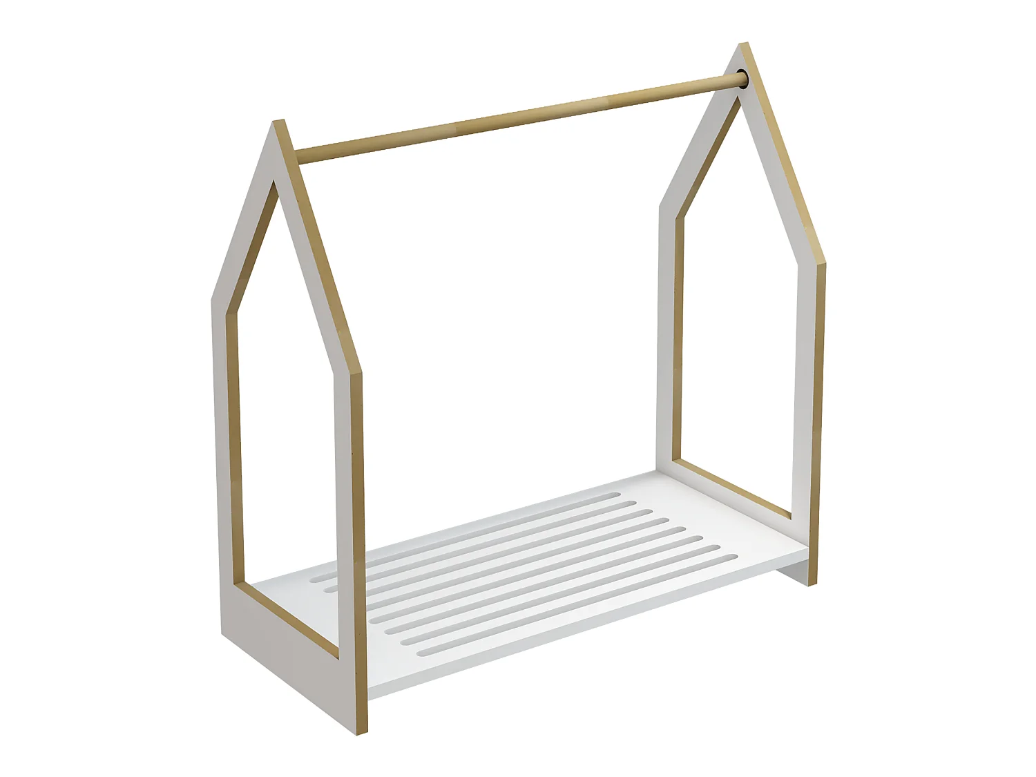 Portant à vêtements Langeskov de forme cabane pour enfant 78 x 75 x 35 cm blanc [en.casa]