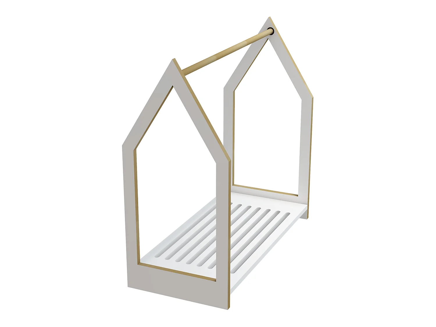 Portant à vêtements Langeskov de forme cabane pour enfant 78 x 75 x 35 cm blanc [en.casa]