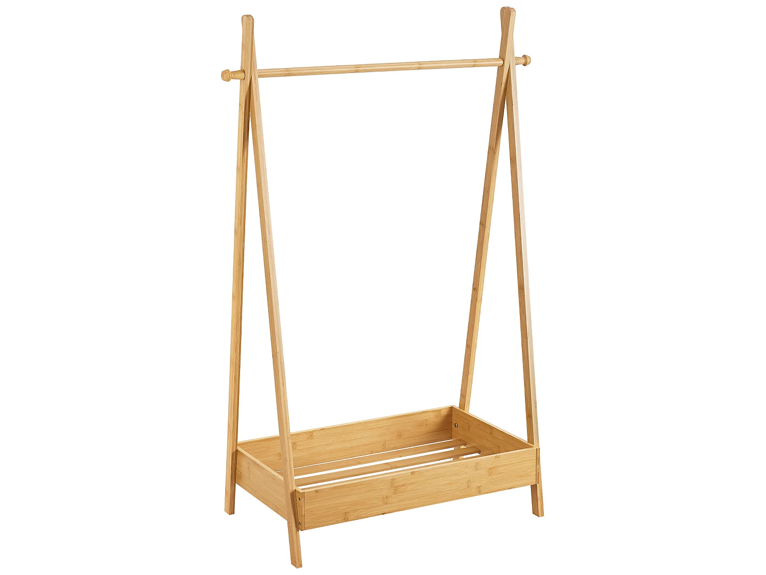 Portant à vêtements Sola pour enfant avec surface de stockage bambou [en.casa]