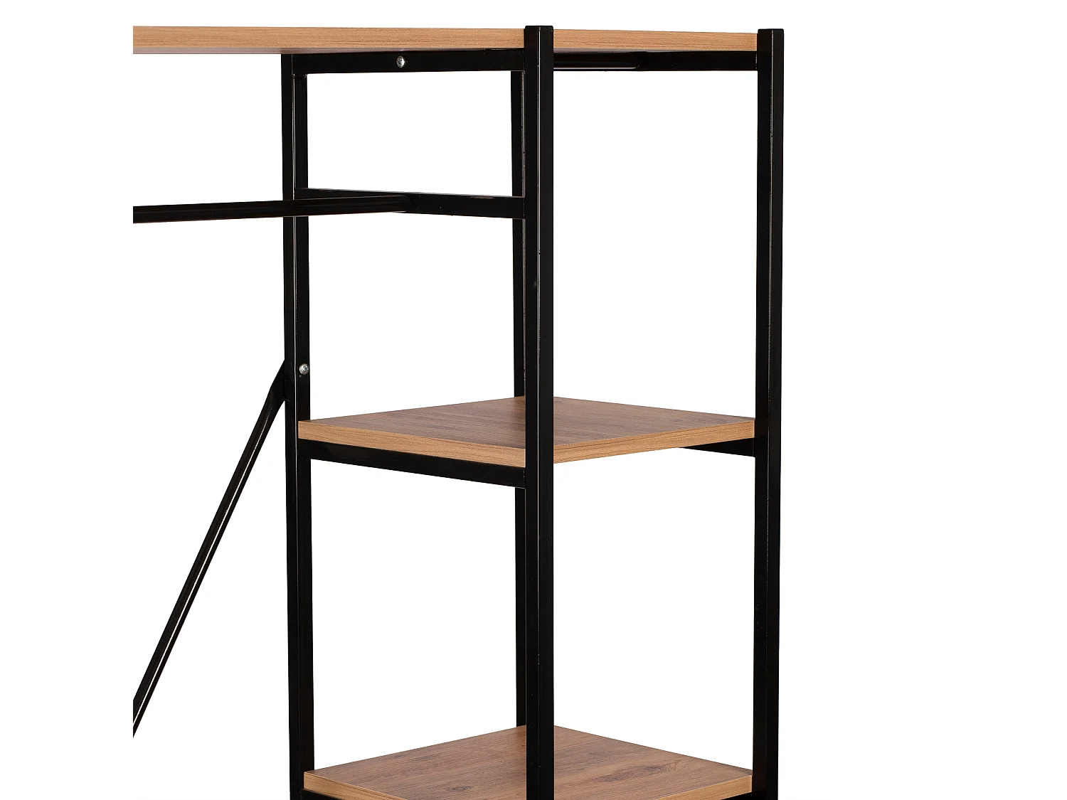 Portant à vêtements Hvidovre avec 5 surfaces de stockage noir / effet bois [en.casa]