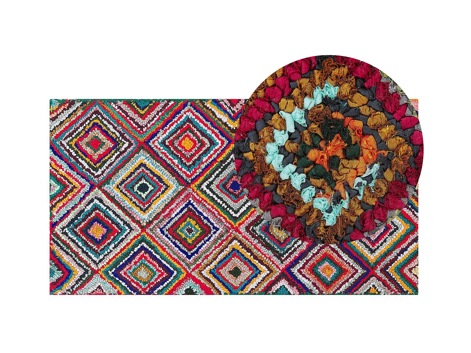 Alfombra de algodón multicolor 80 x 150 cm KAISERI