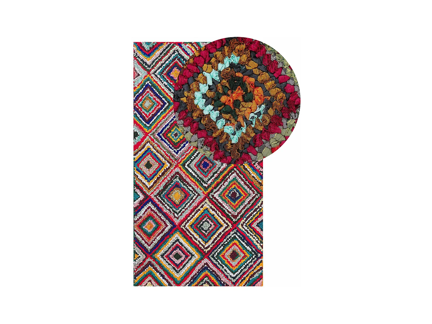 Alfombra de algodón multicolor 80 x 150 cm KAISERI