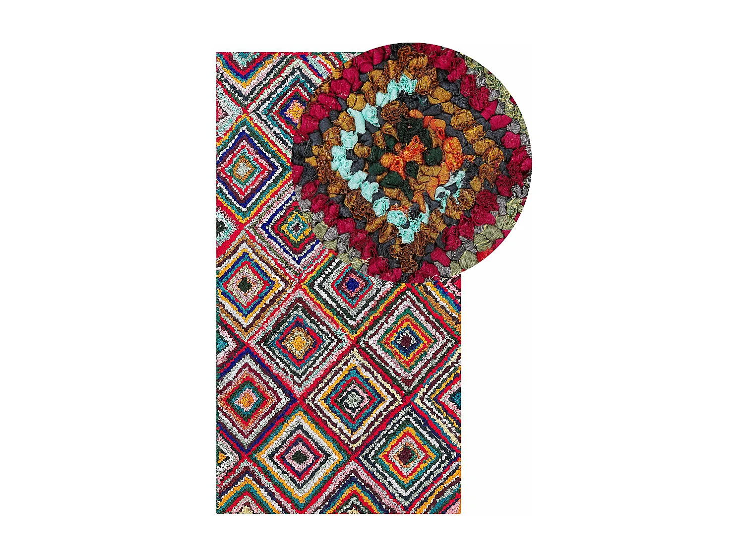 Dywan bawełniany 80 x 150 cm wielokolorowy KAISERI