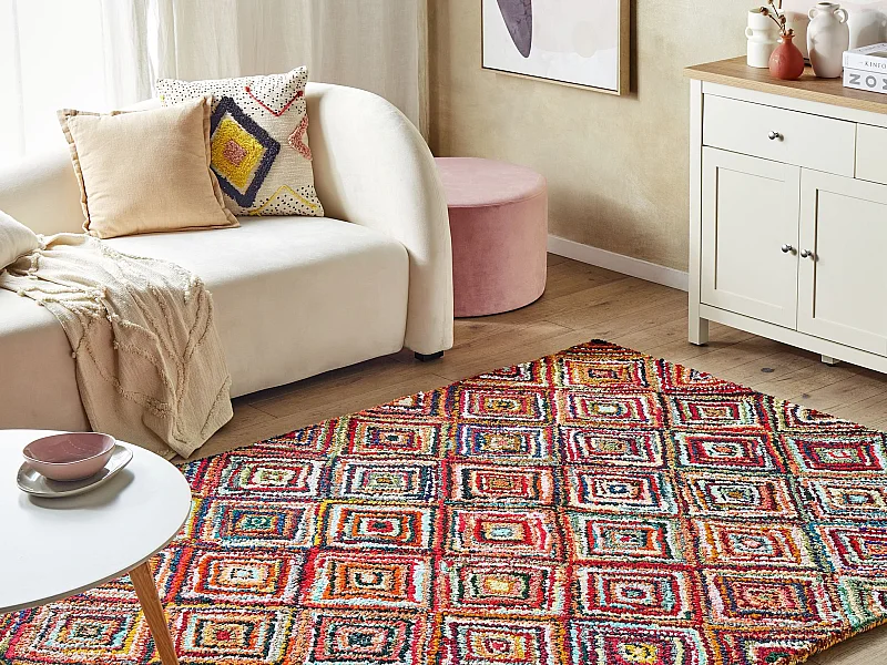 Stilvoller Teppich geometrisches Motiv bunt 160 x 230 cm Kaiseri