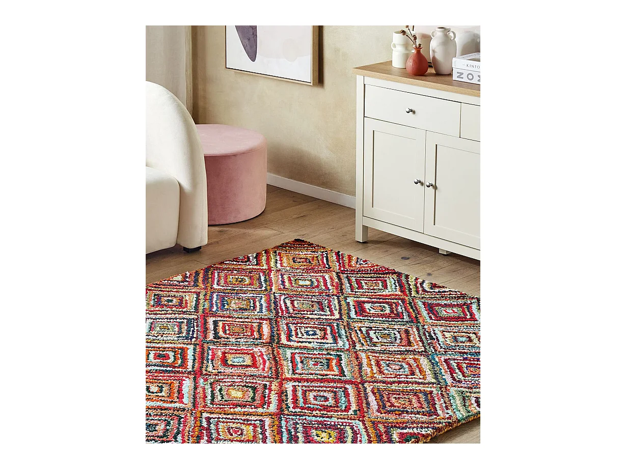 Vloerkleed katoen meerkleurig 160 x 230 cm KAISERI