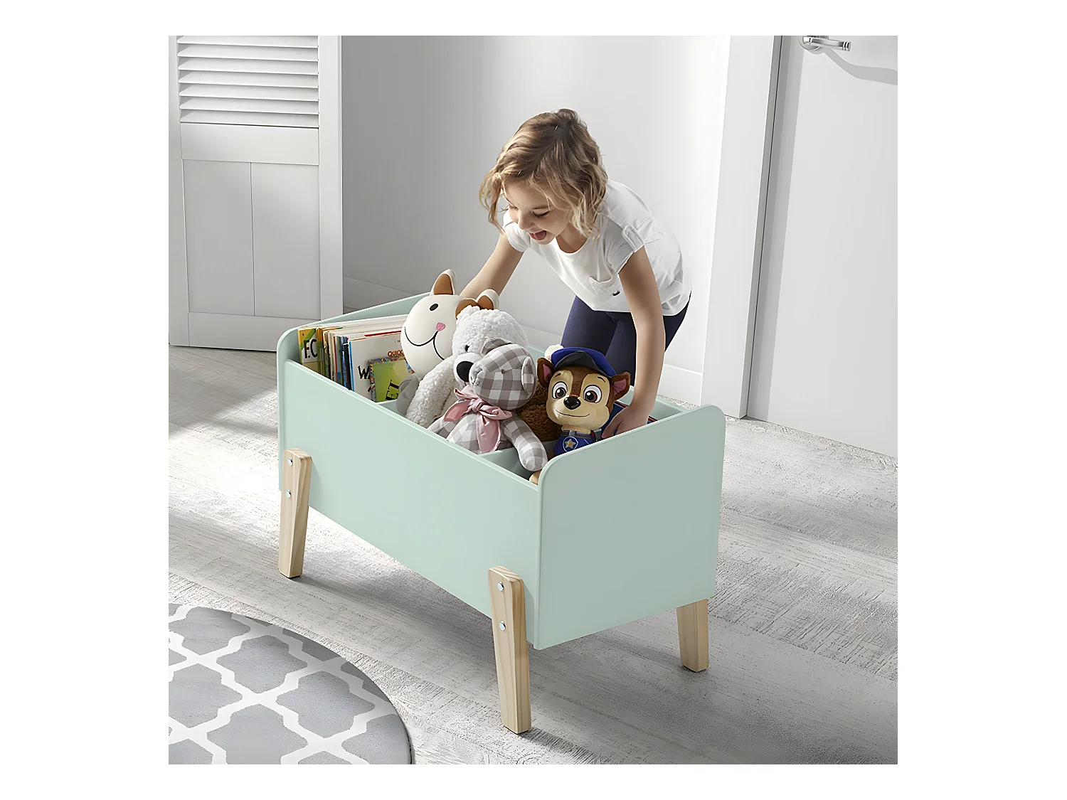 BODHI MINT - Coffre à Jouets pour Enfant Vert Menthe