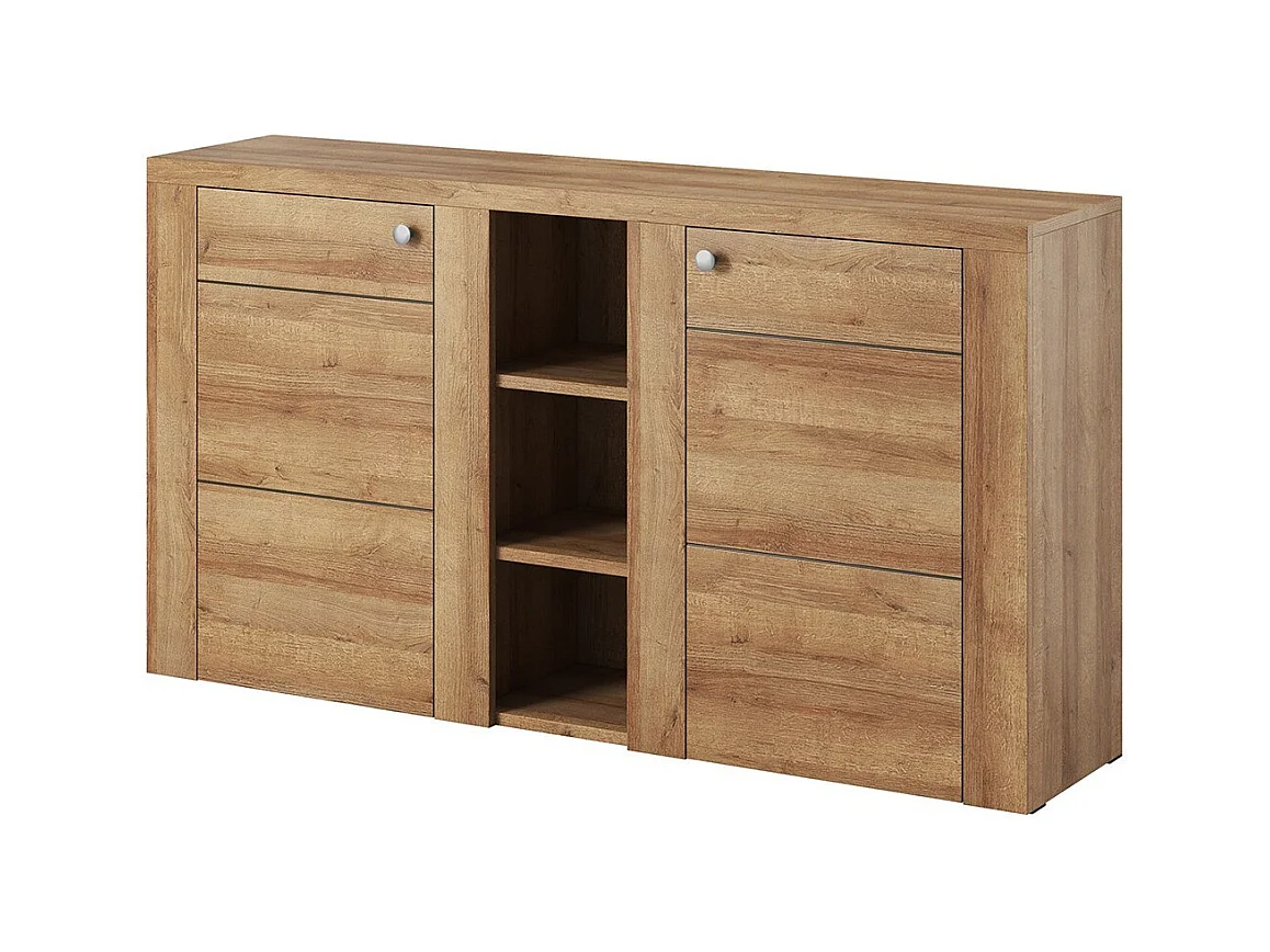 Buffet design 155cm pour salon couleur chêne collection SANTIAGO.