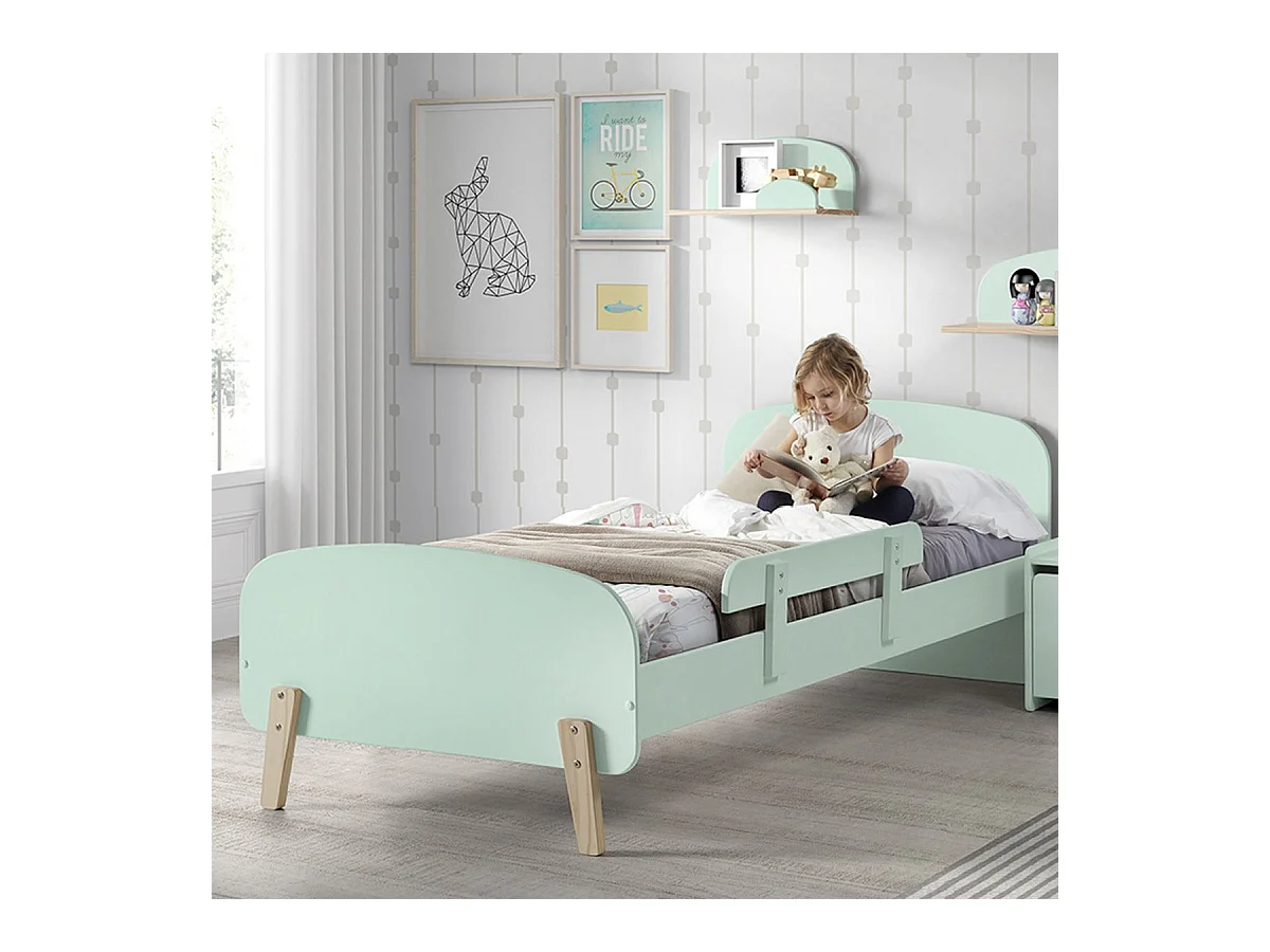 BODHI MINT - Lit 90x200cm avec Barrière de Lit