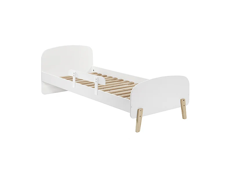 BODHI WHITE - Lit 90x200cm avec Barrière de Lit