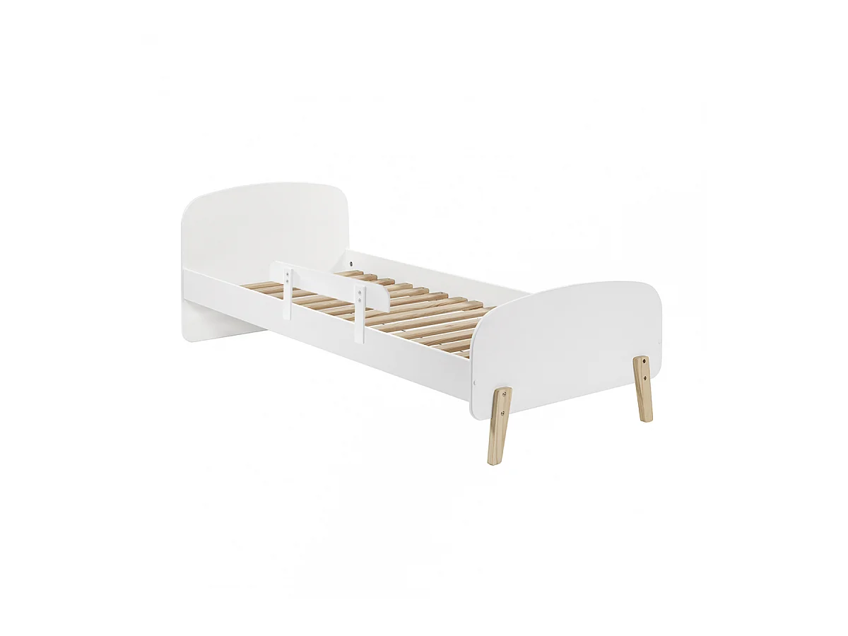 BODHI WHITE - Lit 90x200cm avec Barrière de Lit