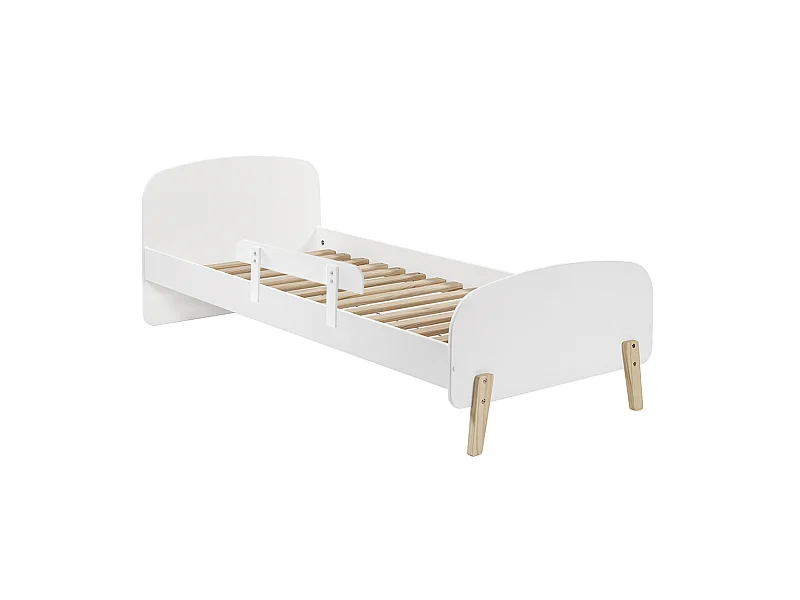 BODHI WHITE - Lit 90x200cm avec Barrière de Lit