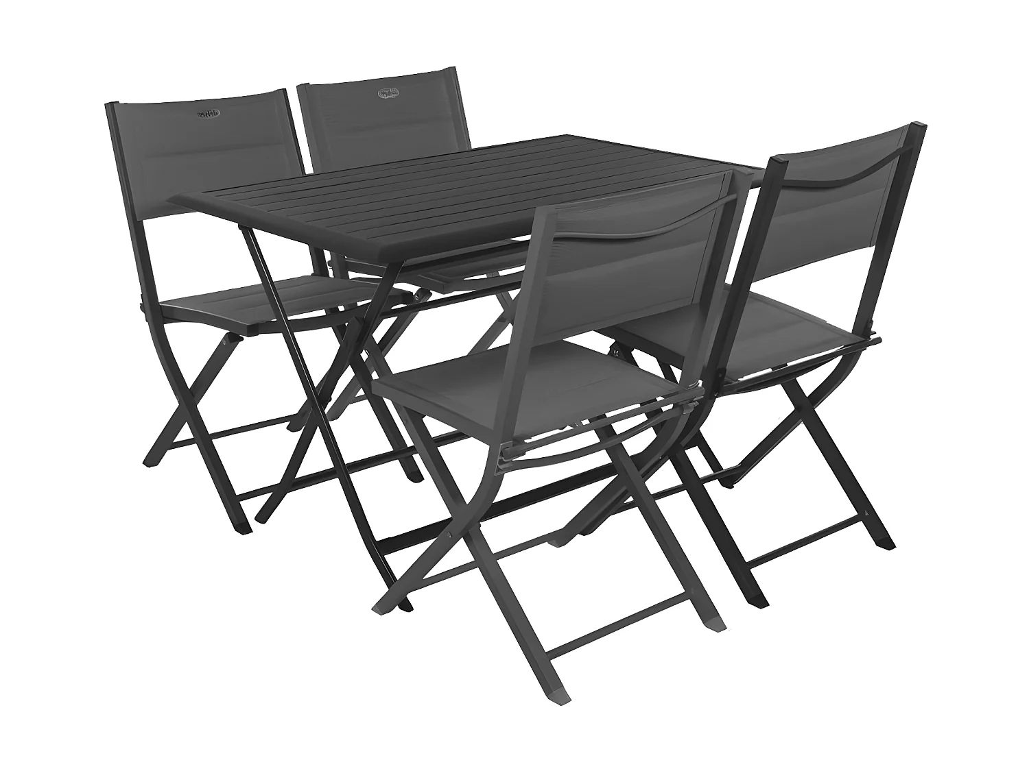 Table alu pliante Azua 4 places graphite Hespéride