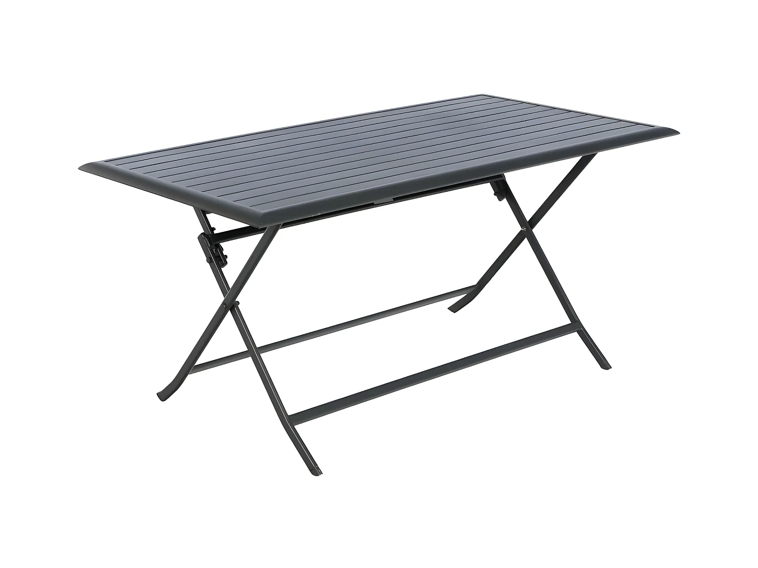 Mesa Jardín Plegable Azua Rectangular Exterior Gris Antracita 150x71 cm
